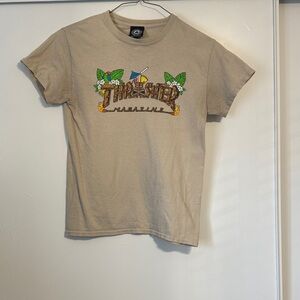 Thrasher Tan T-Shirt with Logo